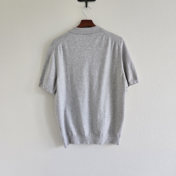 REISS Short Sleeve Popover Polo Shirt Casual Golf size XXL in Gray Color - Picture 6 of 15
